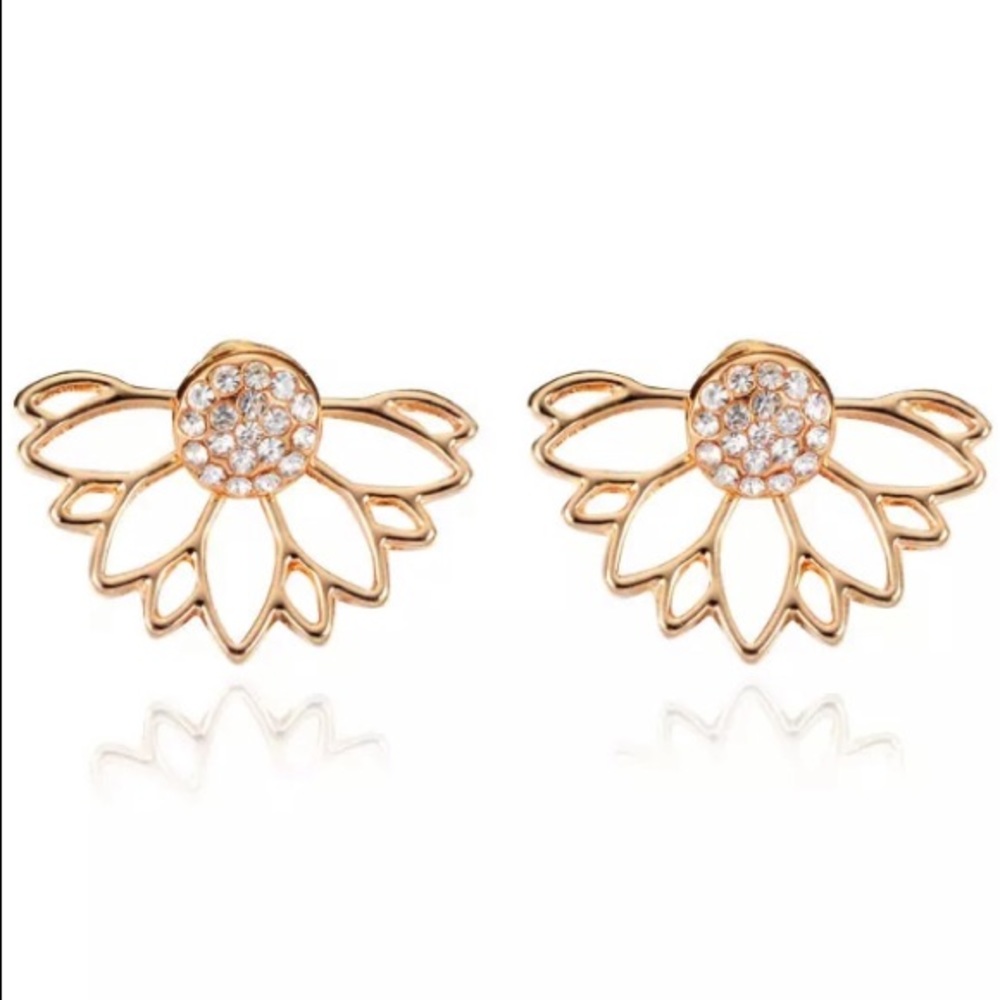 NEW!๐๐๐ผFLOWER BLING JACKET STUDS! ๐ผ๐๐GOLDEN! - Picture 3 of 8